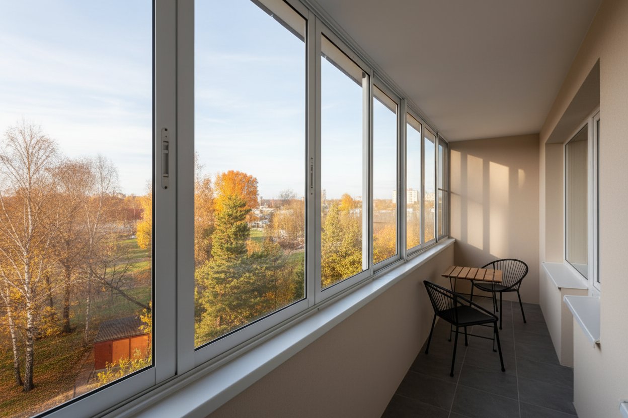 Остекление балконов в 12-этажке в Москве