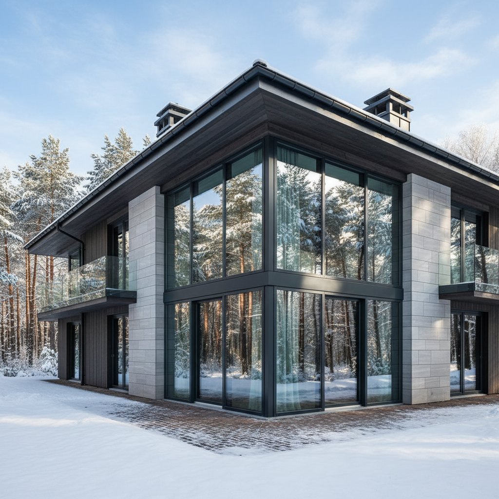 Панорамное остекление загородного дома