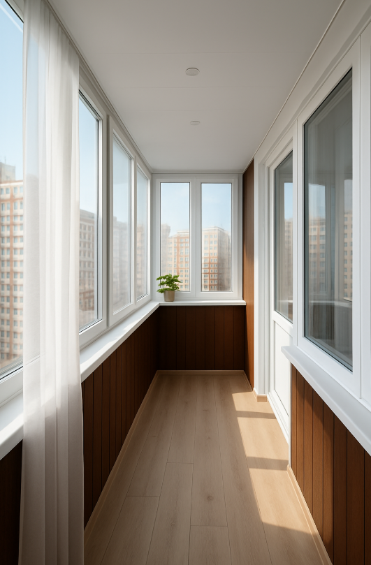 Остекление балкона 7 метров в Москве