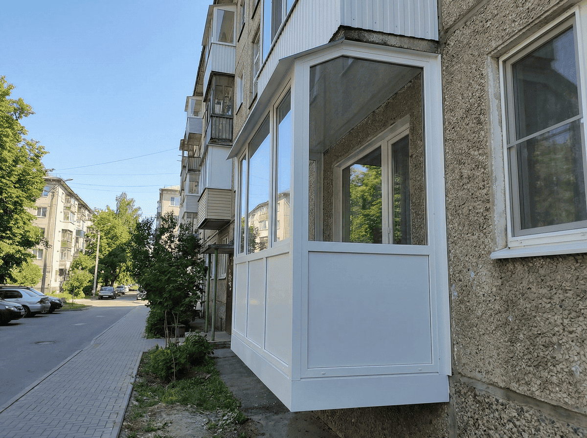 Остекление балкона на первом этаже в Москве