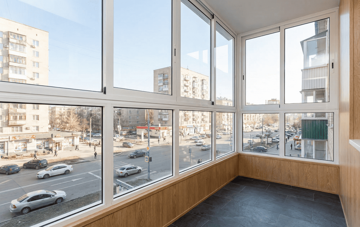 Одинарное остекление балкона в Москве